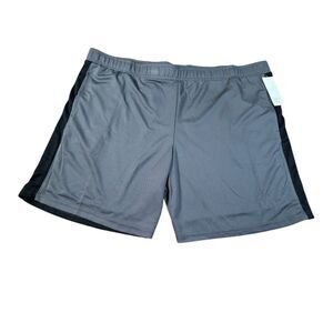 Men's Athletic Performance Shorts with Side Stripe Detail Gray Black Active Wear